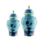 Vaso potiche con coperchio Iris Oriente Italiano, 38 cm
