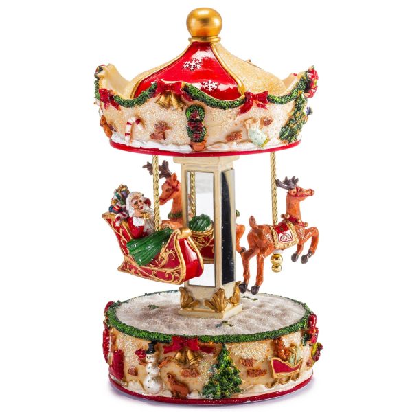 Carillon Giostra Babbo Natale Con Renne