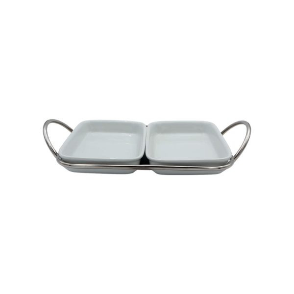 Pirofila rettangolare SilverPlated 2 scomparti