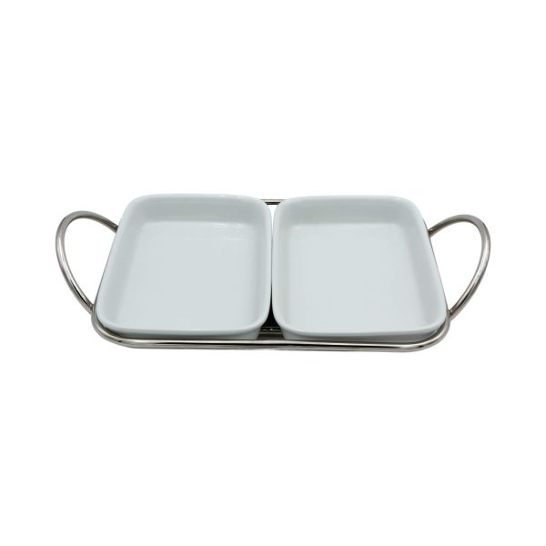 Pirofila rettangolare SilverPlated 2 scomparti
