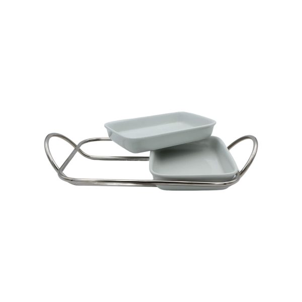 Pirofila rettangolare SilverPlated 2 scomparti