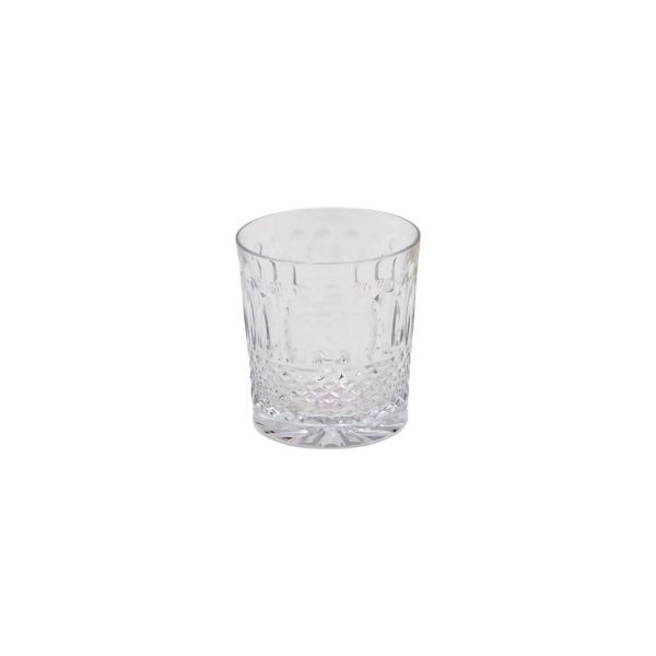 Crystal Whisky Glass with Diamonds and Leaves