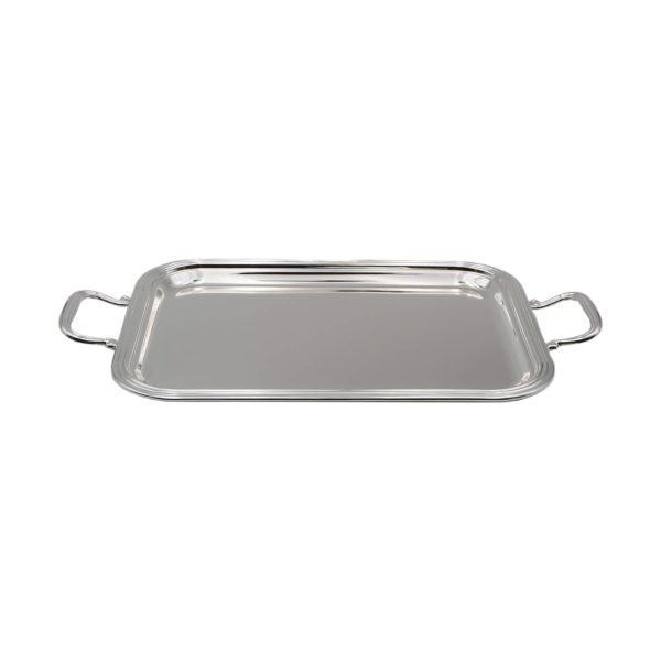 Vassoio rettangolare con manici in Silver Plated piccolo