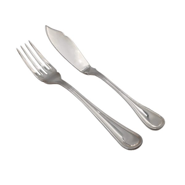 Coppia Servire Pesce Lega d' Argento Inglese