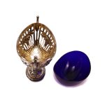 Coppa 1800 In Oro, Argento e Cristallo Blu