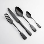 Set Posate 4 Pezzi  Acciaio stone washed Nero
