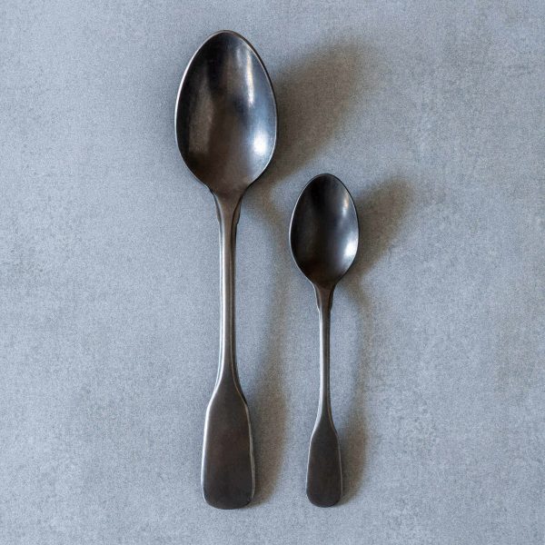 Set Posate 4 Pezzi  Acciaio stone washed Nero