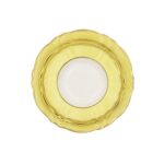 Piatto Frutta Ornato Bouquet Giallo Pastello