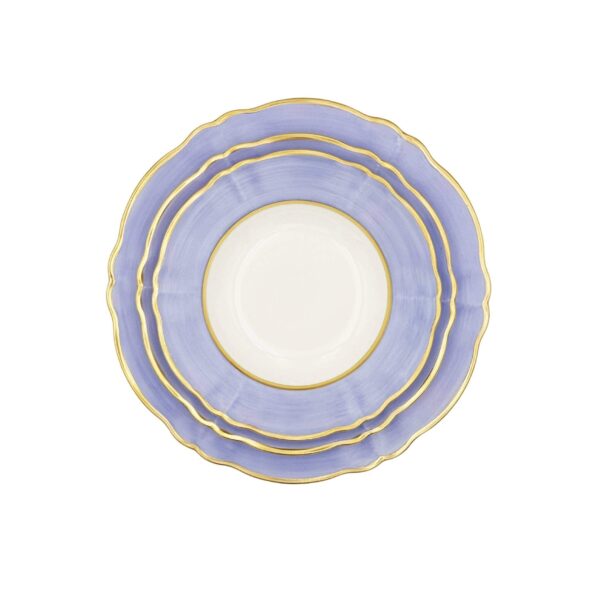 Piatto Fondo Ornato Bouquet Viola Pastello