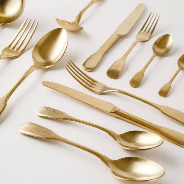 Mat Gold Set Posate 6 Pezzi