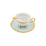 Tazza Caffè Chateaux Celeste con Cucchiaino Scultura