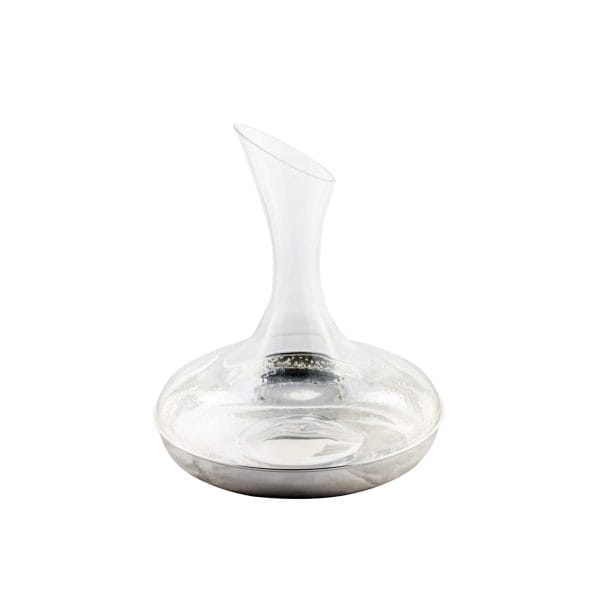Decanter in Lega d' Argento e Cristallo con Shaker
