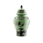 Vaso potiche con coperchio  Bario Oriente Italiano,cm 38