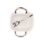 Porcelain cheese dish with one small bowl