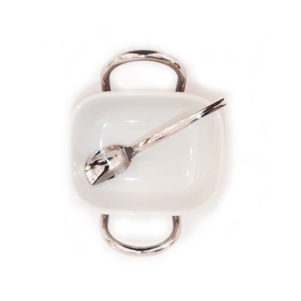 Porcelain cheese dish with one small bowl