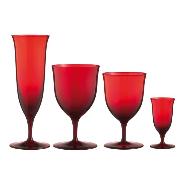 Bicchiere Acqua Cristallo Rosso Caterina Basso