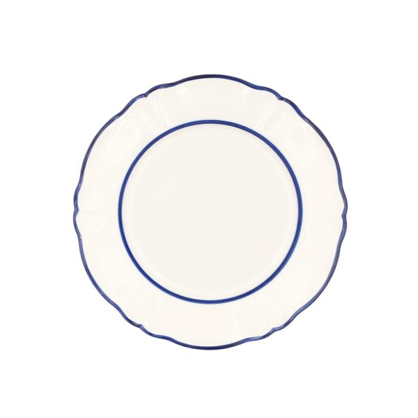Piatto Piano Porcellana Ornato doppio filo Blu