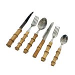 Real Bamboo and Steel Table Spoon