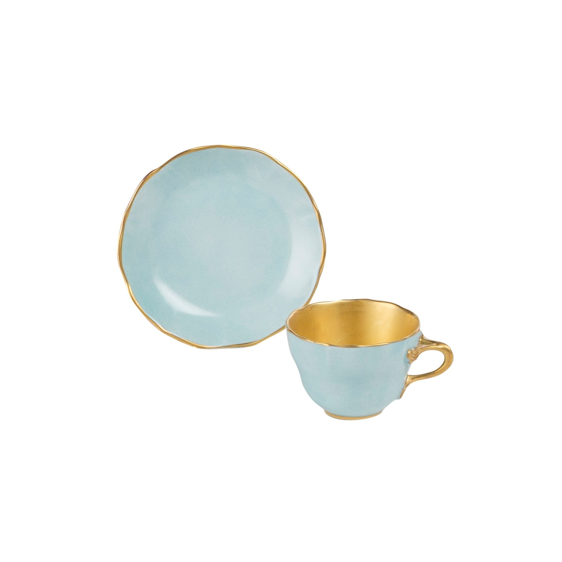 Tazza caffè  con piatto  Principessa celeste
