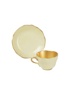 Tazza caffè  con piatto  Principessa giallo