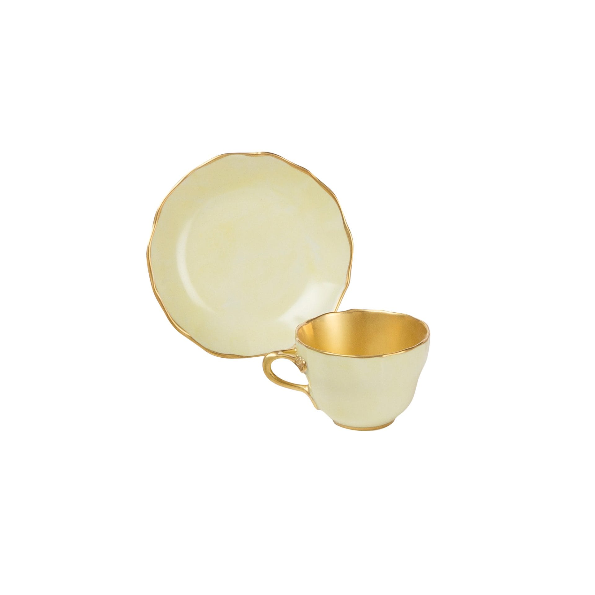 Tazza caffè  con piatto  Principessa giallo