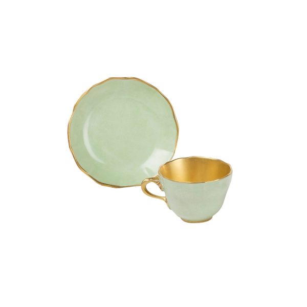 Green Princess coffee cup with saucer