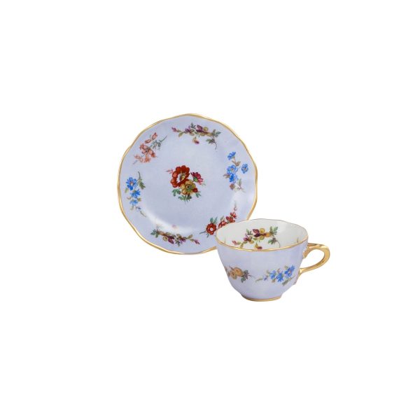 Tazza caffè  con piatto  Flora viola