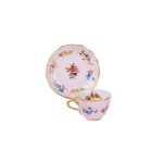 Tazza caffè  con piatto  Flora rosa