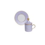Tazza caffè  con piatto e coperchio Cilindrica Viola