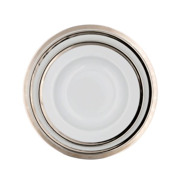 Piatto Fondo Fascia Sottile Platino