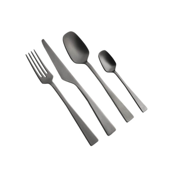 Set Posate 4 Pezzi  Acciaio Zest Nero