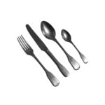 Set Posate 4 Pezzi  Acciaio stone washed Nero