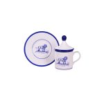 Tazza caffè con piatto e coperchio Leone