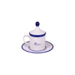 Tazza caffè con piatto e coperchio Leone