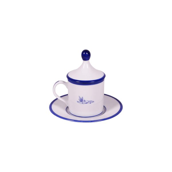 Tazza caffè con piatto e coperchio Leone