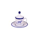 Tazza caffè con piatto e coperchio Zebra