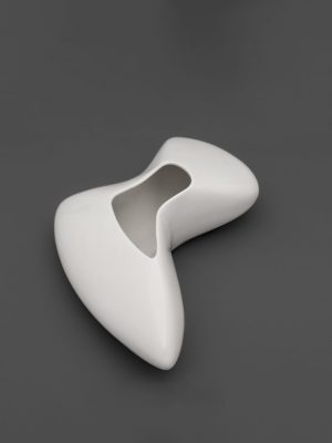 Vaso Basso Nila, in ceramica,  bianco lucido