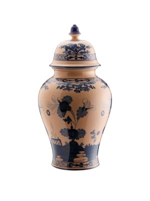 Vaso potiche con coperchio Cipria Oriente Italiano, 38 cm
