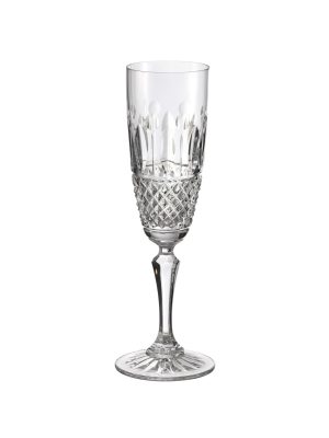 Crystal Flute with Diamonds and Leaves