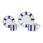 Tazza tè  con piatto  "Le Righe" blu