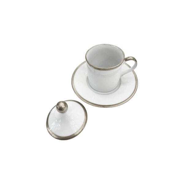 Tazza Caffè con tappo filo Platino