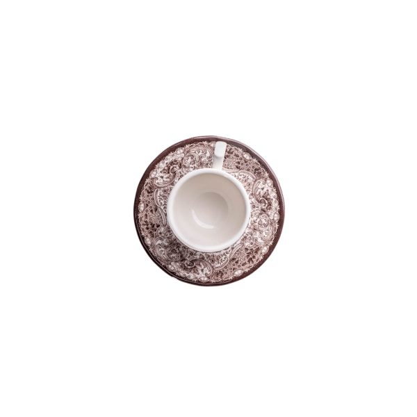 Tazza caffè con piattino Old England Marrone