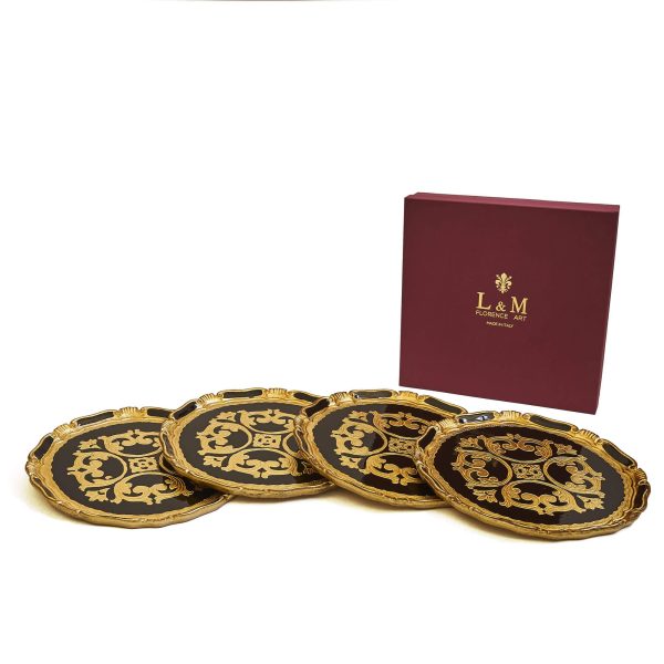 Vassoio Firenze - Nero e Oro - Set 4 Pezzi