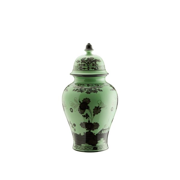 Vaso potiche con coperchio Bario Oriente Italiano ,31 cm