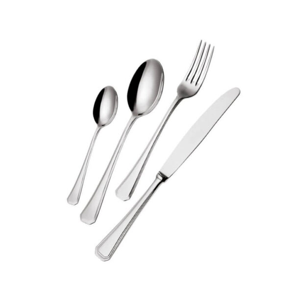 Set Posate 4 Pezzi in Acciaio Ottagonale