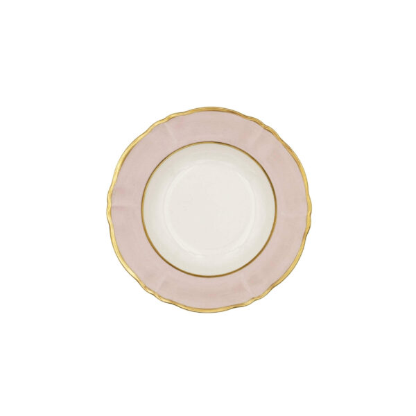 Piatto Fondo Ornato Bouquet Rosa Pastello