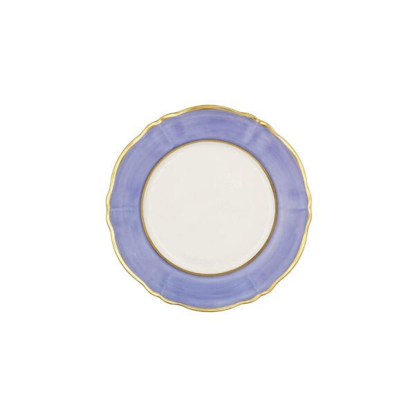 Piatto Piano Ornato Bouquet Viola Pastello