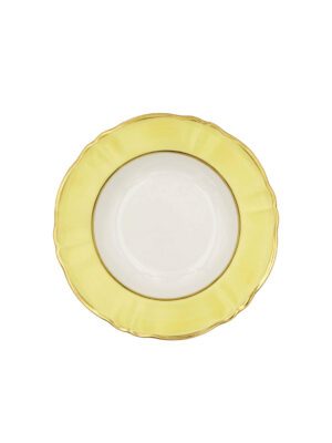 Piatto Fondo Ornato Bouquet Giallo Pastello