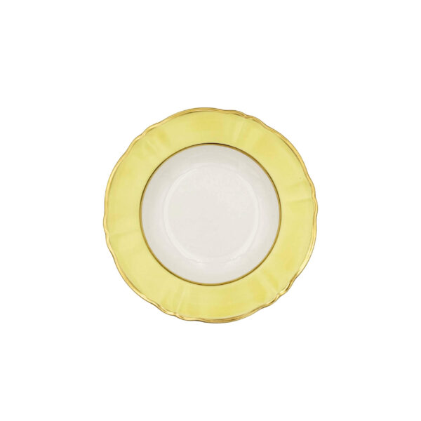 Deep Plate Decorated Bouquet Pastel Yellow