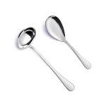 English Steel Rice Ladle and Serving Spoon Set
